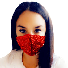 Load image into Gallery viewer, Women Sequin Nose Wire Face Mask