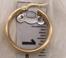 Load image into Gallery viewer, 14k Italian Yellow Gold 5MM Round Hollow Hoop Earrings Snap Back Closure Thick Lightweight Medium Classic Hoops | 2.3 Grams
